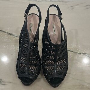 Miu Miu Black Mesh Heels